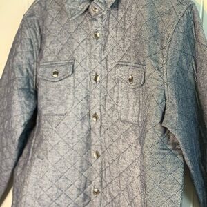 George Men's Quilted Blue Shirt Jacket